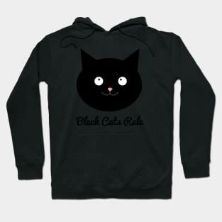 Black cats rule with cute black cats face Hoodie